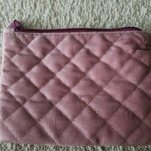 IPSY pink velvet makeup pouch